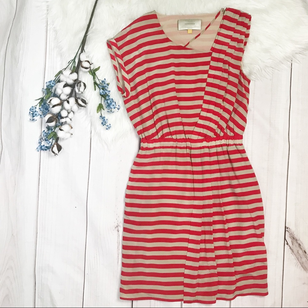 Leifsdottir Piano Striped Asymmetrical Silk Dress